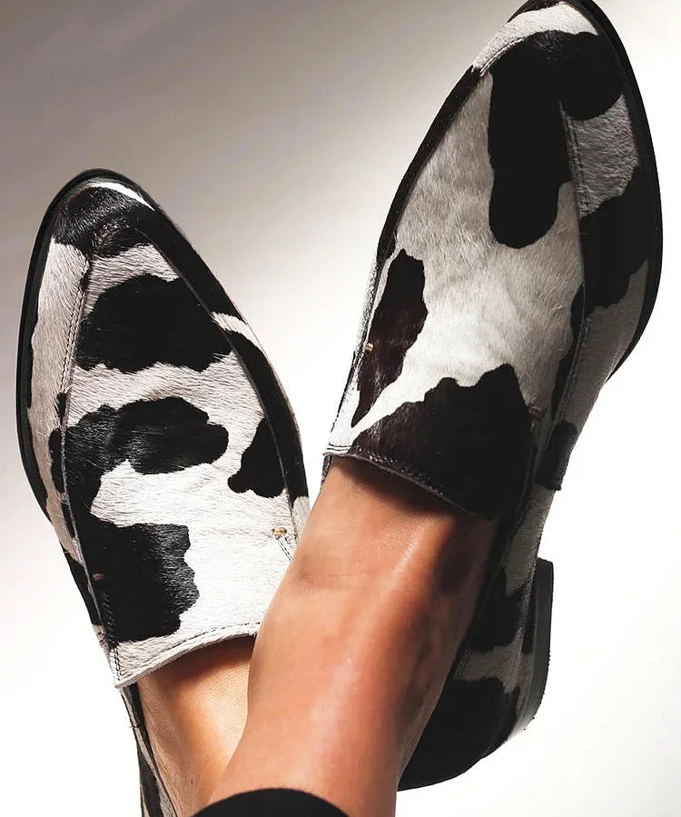 Becca - Cow Print Shoes