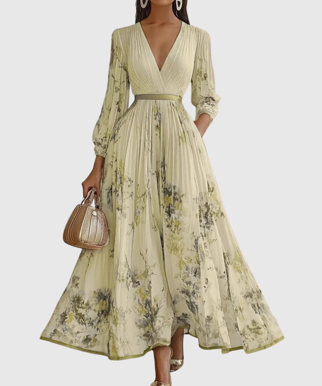 ROWELLA | ELEGANT PLEATED MAXI DRESS