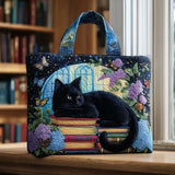 Handcrafted Bag - Black Cat on Books (Classic)