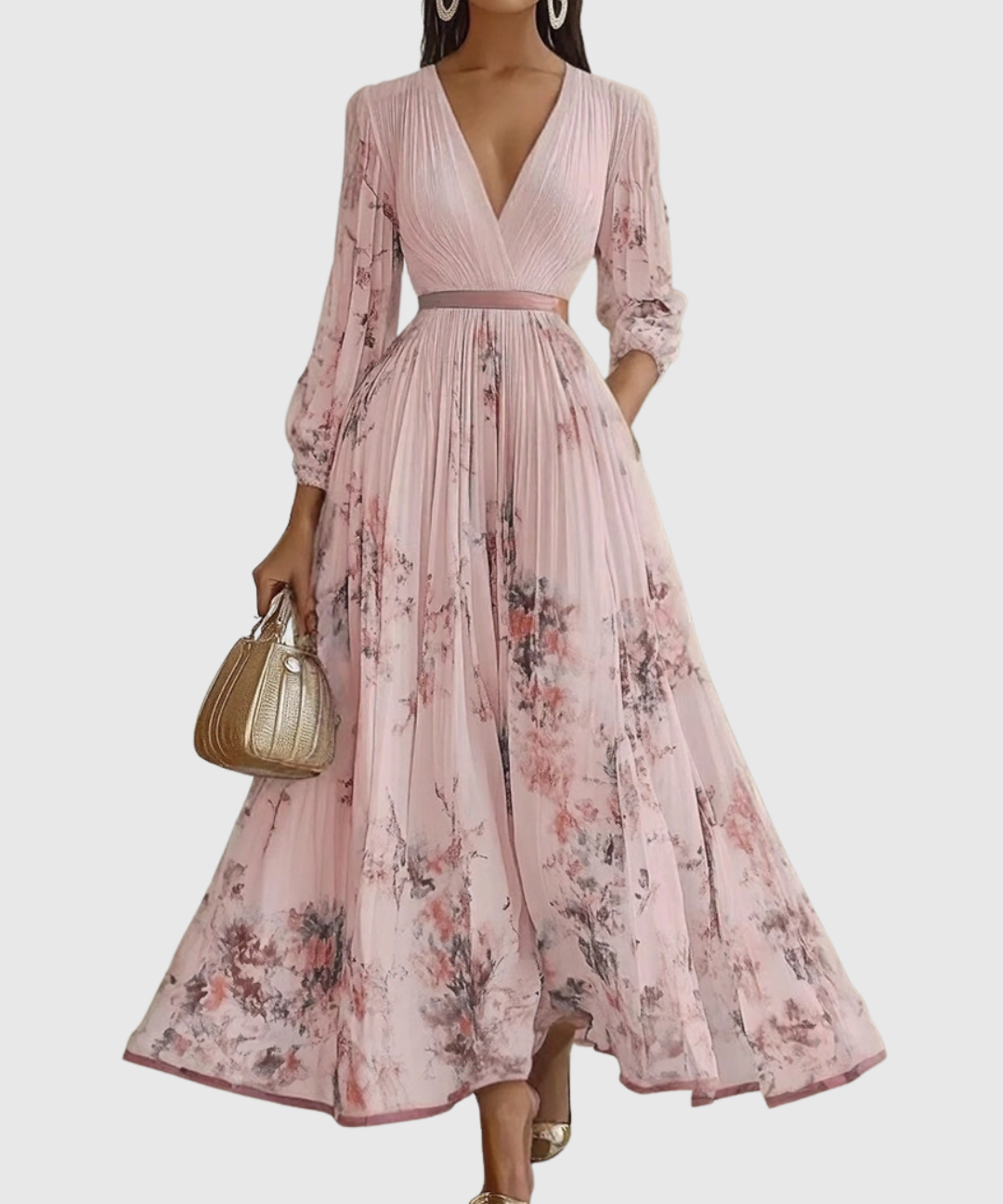 ROWELLA | ELEGANT PLEATED MAXI DRESS