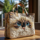 Handcrafted Bag - White Cat with Blue Eyes