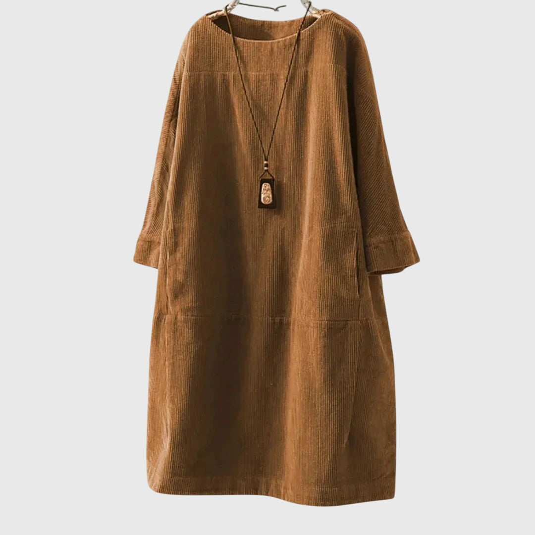 Grace | Relaxed Midi Dress in Corduroy