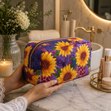 Quilted Makeup Bag with Solar Charm