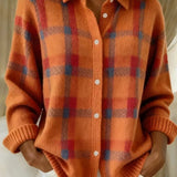 Nuala | Checked Knit Cardigan