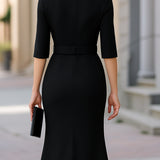 Julie | Black Midi Dress