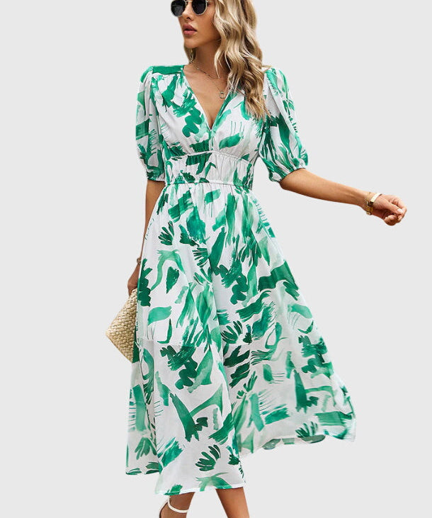 Merlin | Flattering Floral Midi Dress