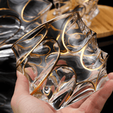 Japanese Crystal Whisky Glass Arashi Gold