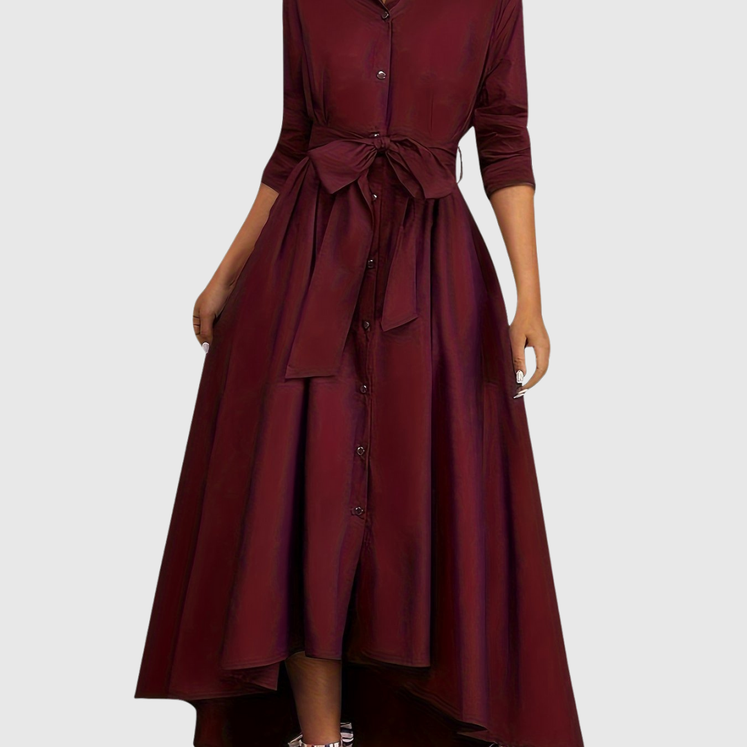 LIVIENNE | ELEGANT BUTTON-FRONT MAXI DRESS