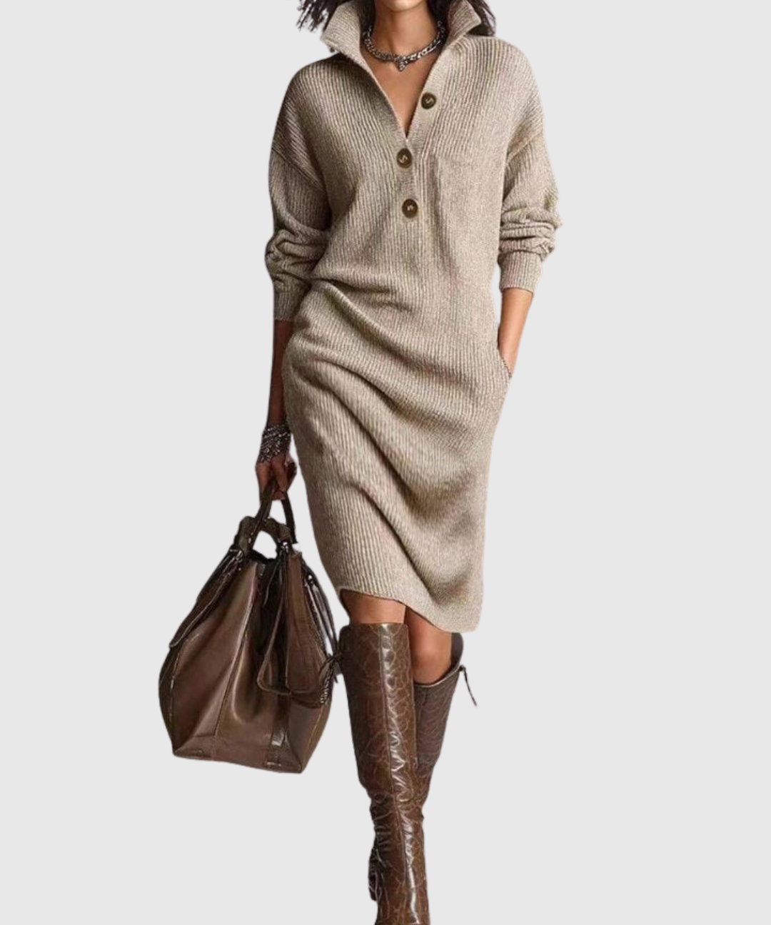ARIANELL | WOOL WINTER KNIT MIDI DRESS