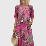 Yvonna | Elegant Floral Midi Dress