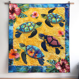Aqua Adventure Art Quilt Hanging