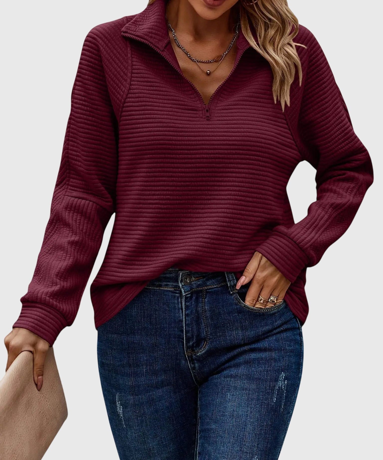 Christine | Elegant Half-Zip Jumper
