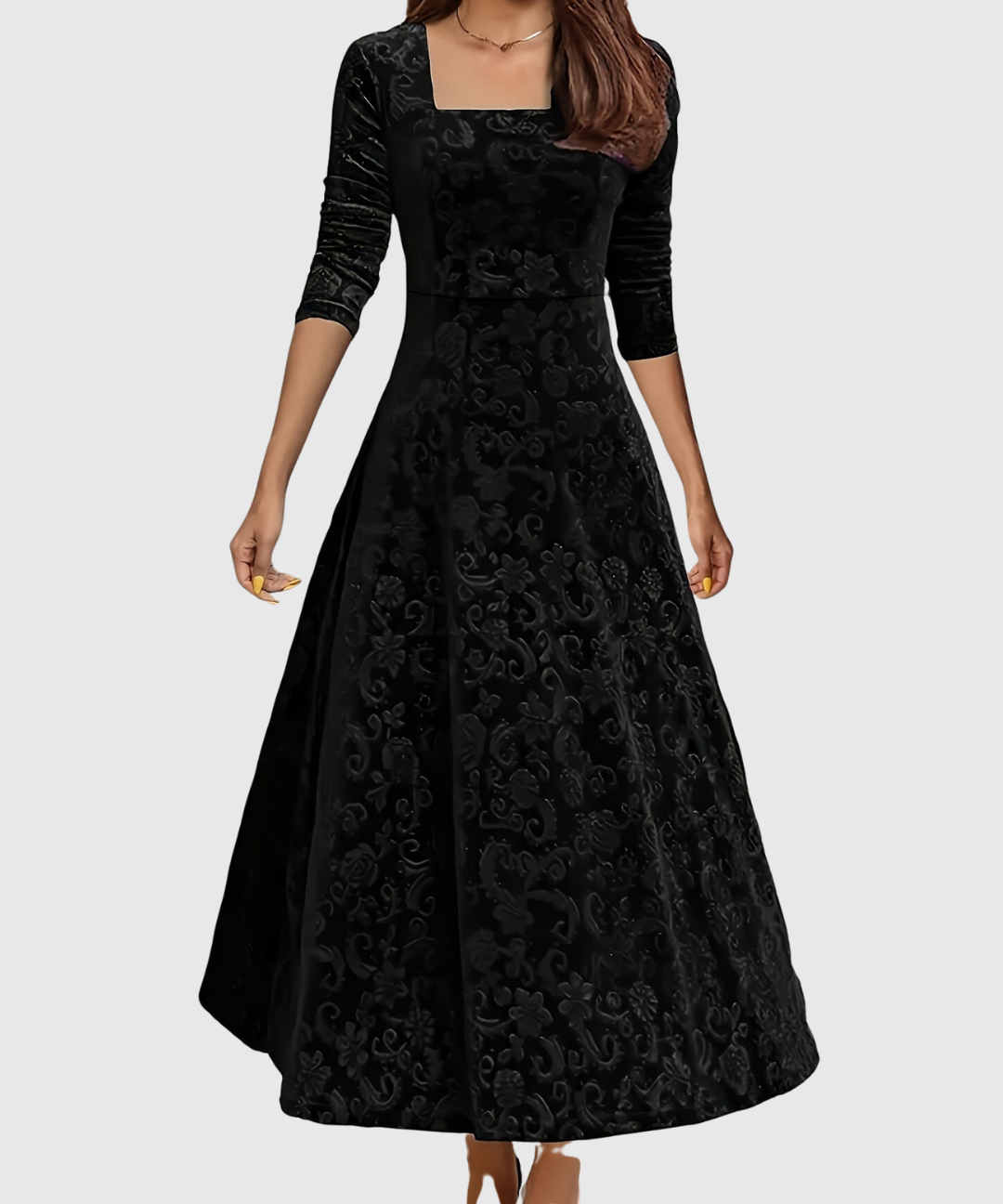 VESPERA | GRACEFUL FLORAL MIDI DRESS