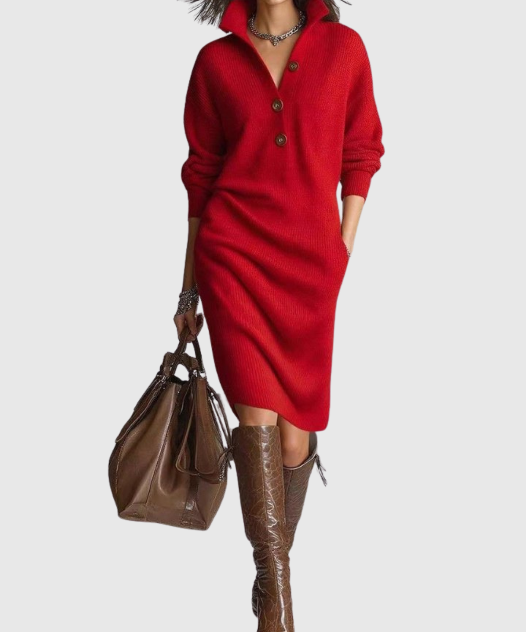 ARIANELL | WOOL WINTER KNIT MIDI DRESS