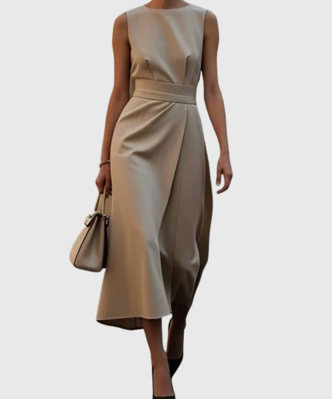 CLARIMOND | ELEGANT ROUND NECK DRESS