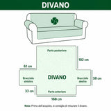 Quilted sofa cover with decorative pattern
