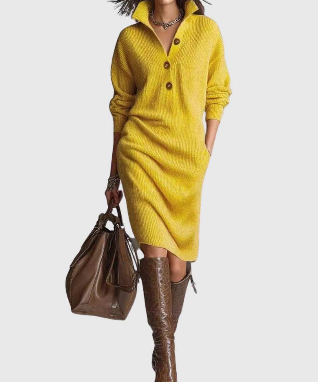 ARIANELL | WOOL WINTER KNIT MIDI DRESS