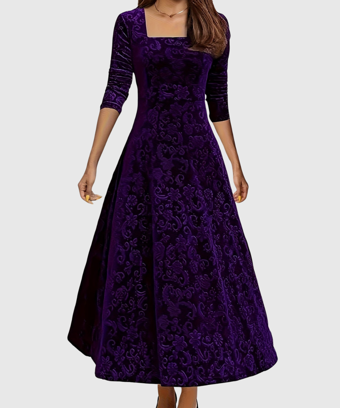 VESPERA | GRACEFUL FLORAL MIDI DRESS