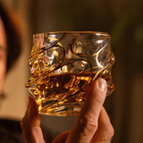 Japanese Crystal Whisky Glass Arashi Gold