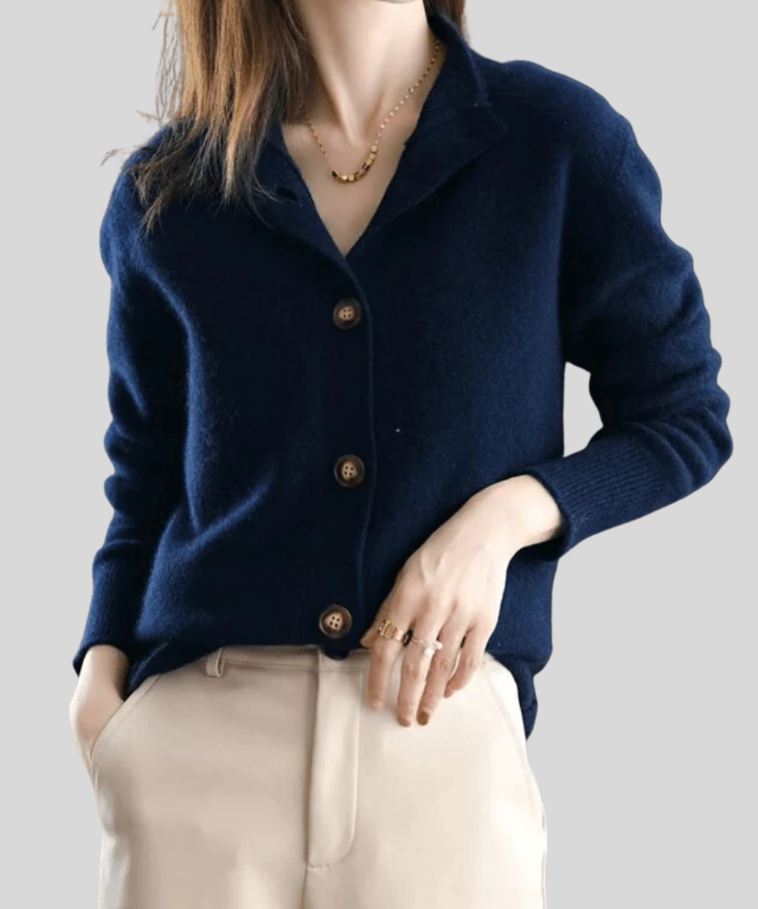 Stéphanie | Retro Style Cashmere Cardigan