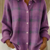 Sinéad | Relaxed Fit Checked Cardigan