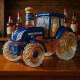 Classic whisky bottle with New Holland T7 tractor design