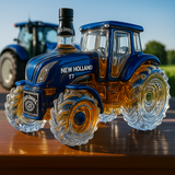 Classic whisky bottle with New Holland T7 tractor design