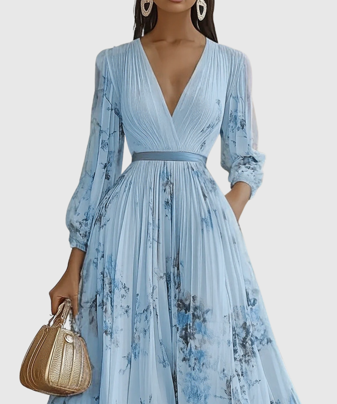 ROWELLA | ELEGANT PLEATED MAXI DRESS