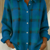 Deirdre | Brushed Knitted Check Cardigan
