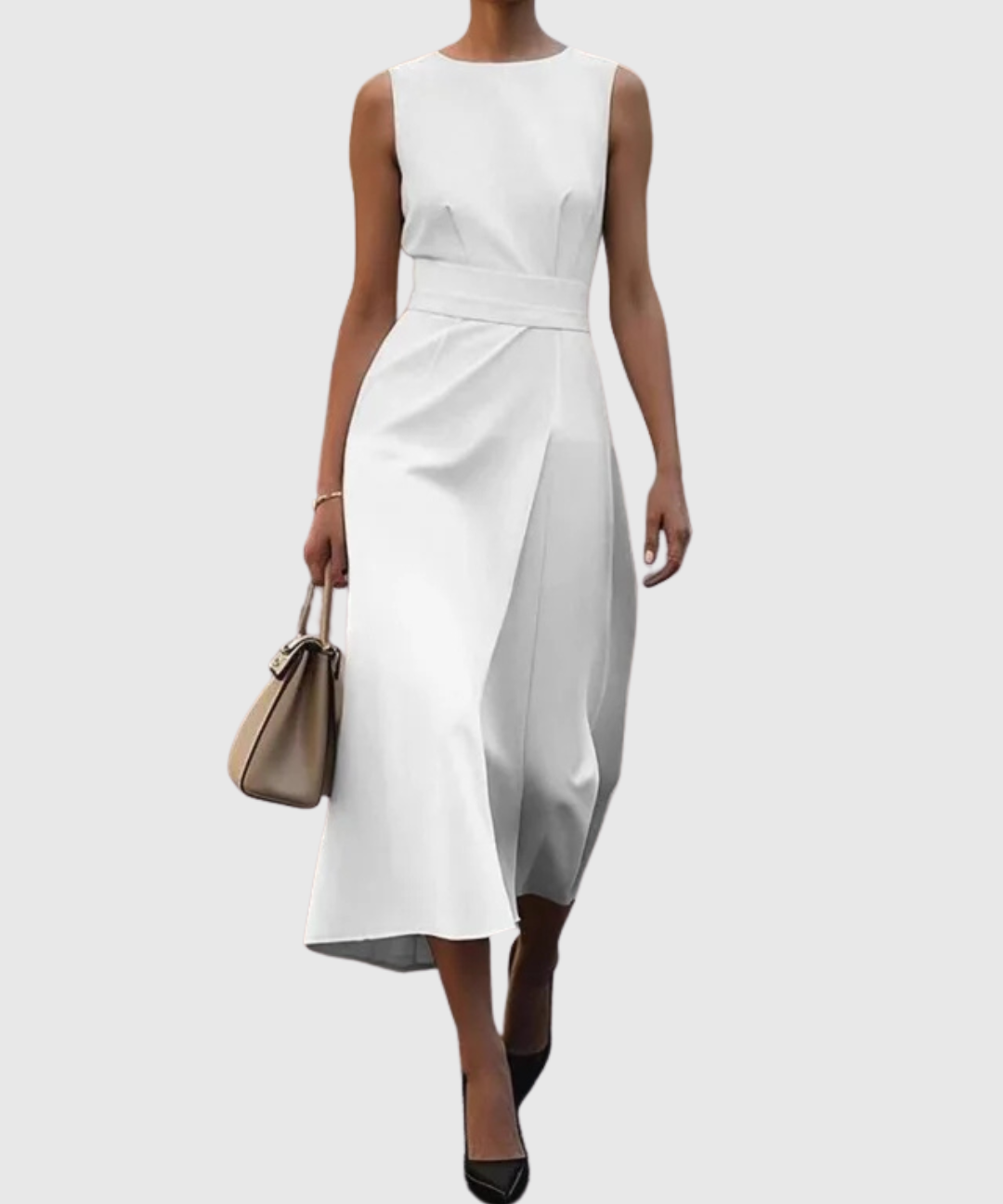 CLARIMOND | ELEGANT ROUND NECK DRESS