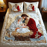 3-Piece Bed Set with Quilting - The Magical World of Santa Claus