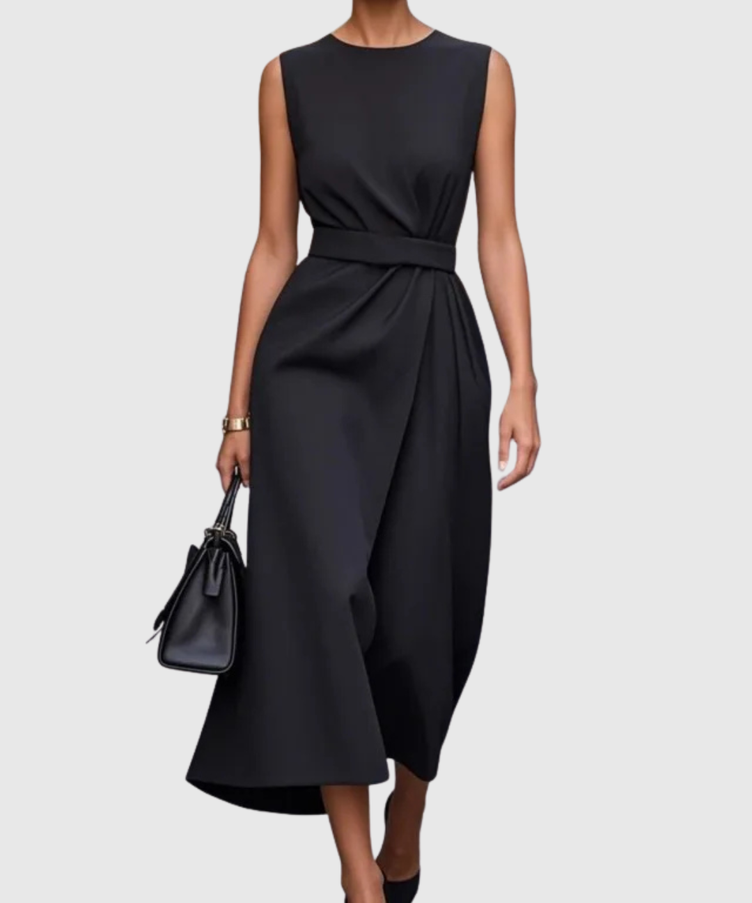 CLARIMOND | ELEGANT ROUND NECK DRESS