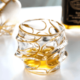 Japanese Crystal Whisky Glass Arashi Gold