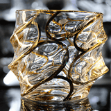 Japanese Crystal Whisky Glass Arashi Gold