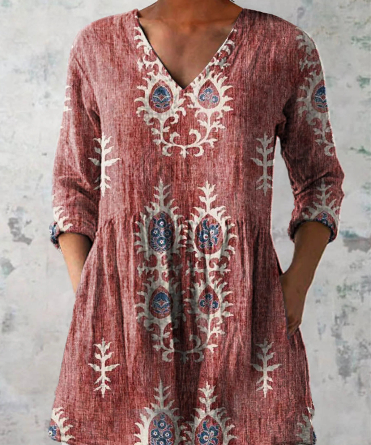 Aoife | Long Blouse with V-Neck