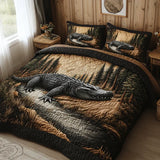 3-Piece Quilted Blanket Set - Woodland Animals