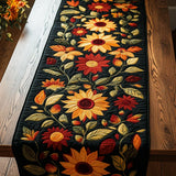 Autumn Sunflower Design Quilted Table Runner