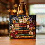 Handcrafted Bag - Floral Print and Books