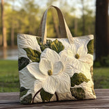 Handcrafted Bag - Elegant White Lilies