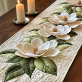 Quilted table runner that evokes the elegance of flowers