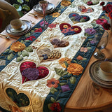 Table runner with floral motif