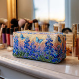 Padded Makeup Bag Blue Butterfly