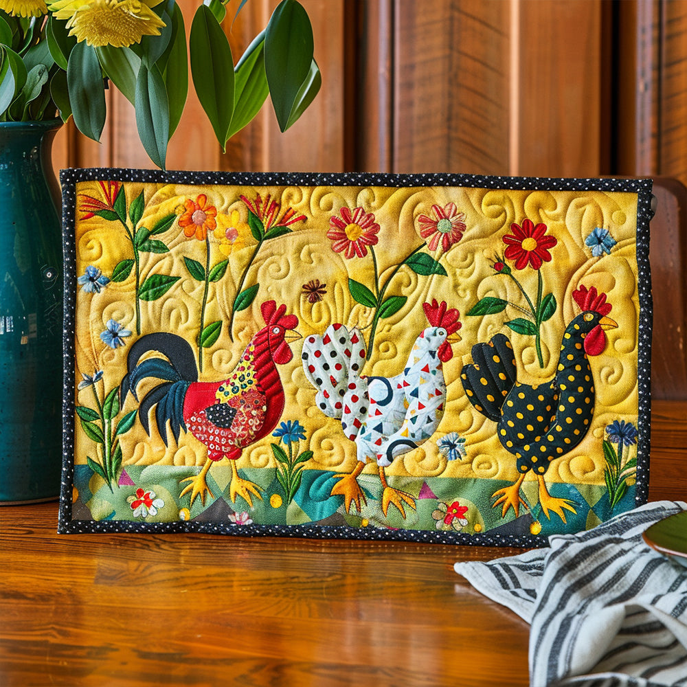 Quilted Placemat with Chicken