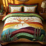 3-Piece Quilted Bed Set - Cactus Sunset