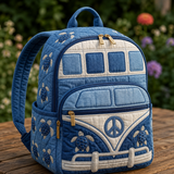 Boho Backpack — Denim & Sea Turtles