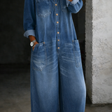 Sidonie | Denim Jumpsuit with Off-the-Shoulder Design