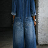 Sidonie | Denim Jumpsuit with Off-the-Shoulder Design