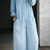 Sidonie | Denim Jumpsuit with Off-the-Shoulder Design