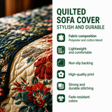 Quilted sofa cover with rustic paw