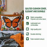 Quilted cushion cover with grass and footprints NCU0DV8937